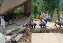 Land sinking damages several structures in Rajouri