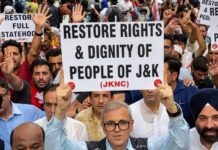 NC protests in Delhi to demand statehood for J&K, says Govt’s promise remains unfulfilled